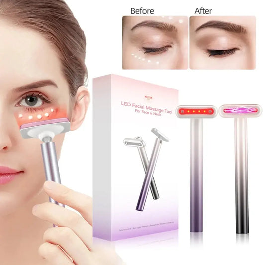 Microcurrent 4 in 1 Electric EYE Dark Circles Fairy Stick Emslight Therapy Skin Care Tool Massage Stick Facial Massager Wand